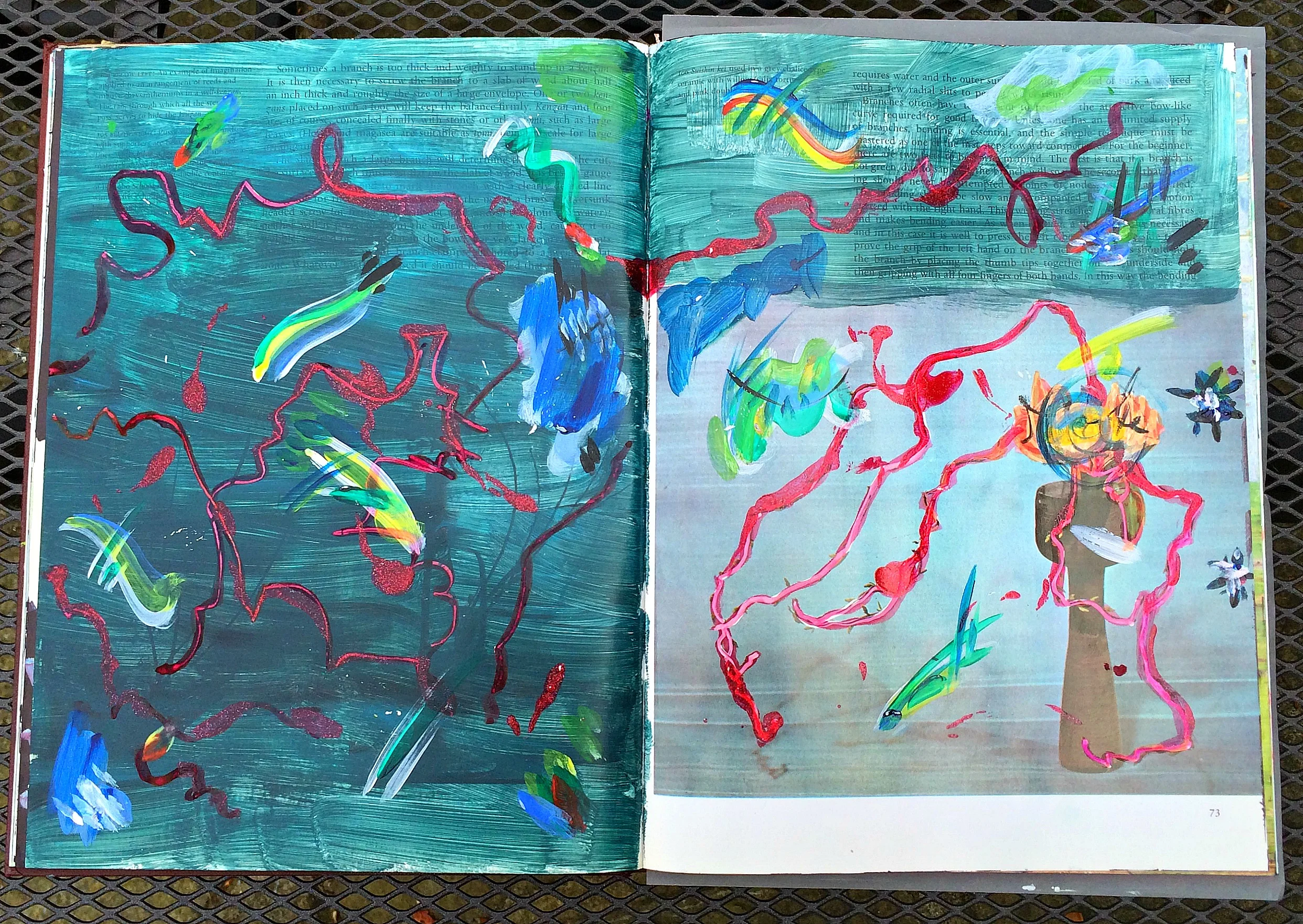Altered Book (Japanese Flower Arranging): responsive seascape