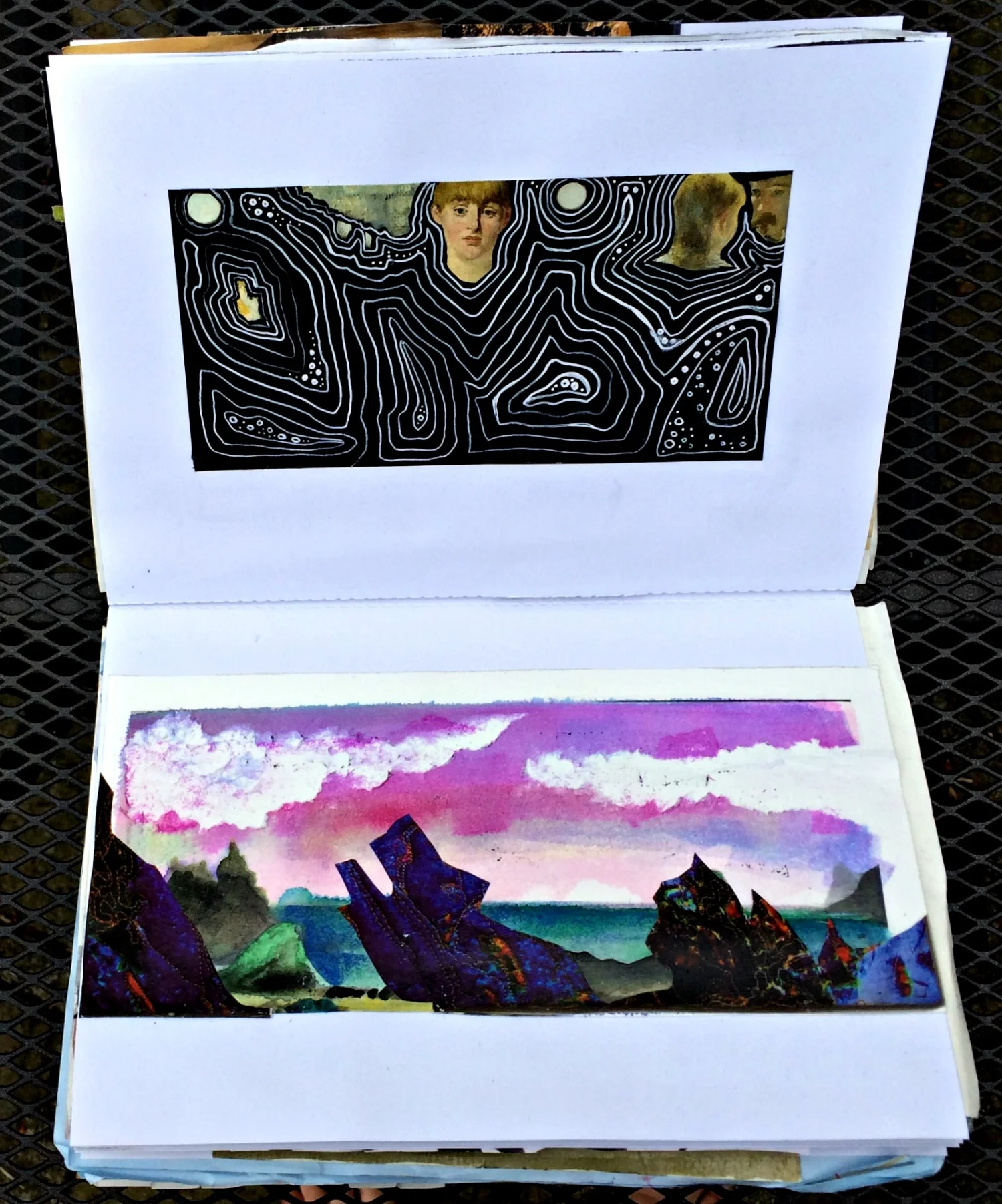 Altered Book (Japanese Flower Arranging): landscape, doodle, etc