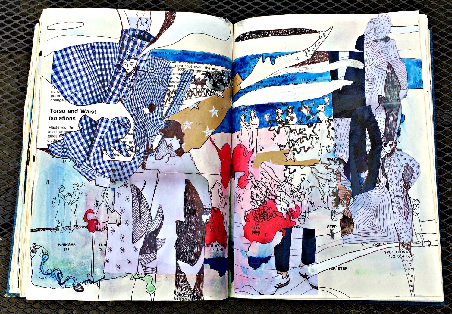 Altered Book (Disco Dance Moves): collage, repeats, etc
