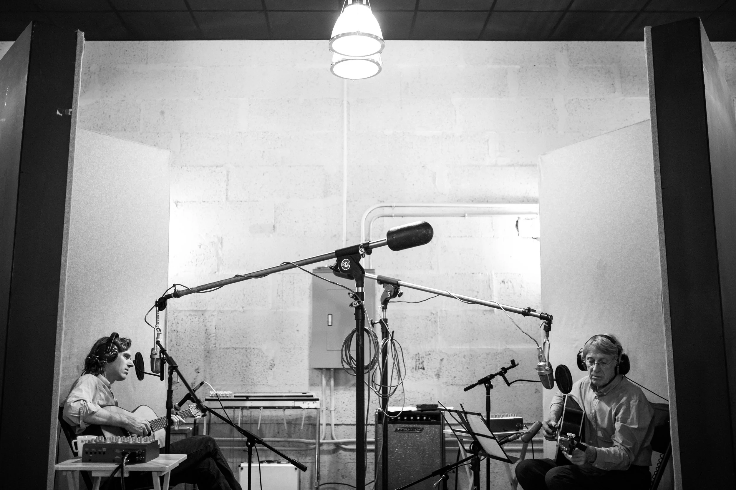 Joel Plaskett recording with his dad, Bill Plaskett at New Scotland Yard