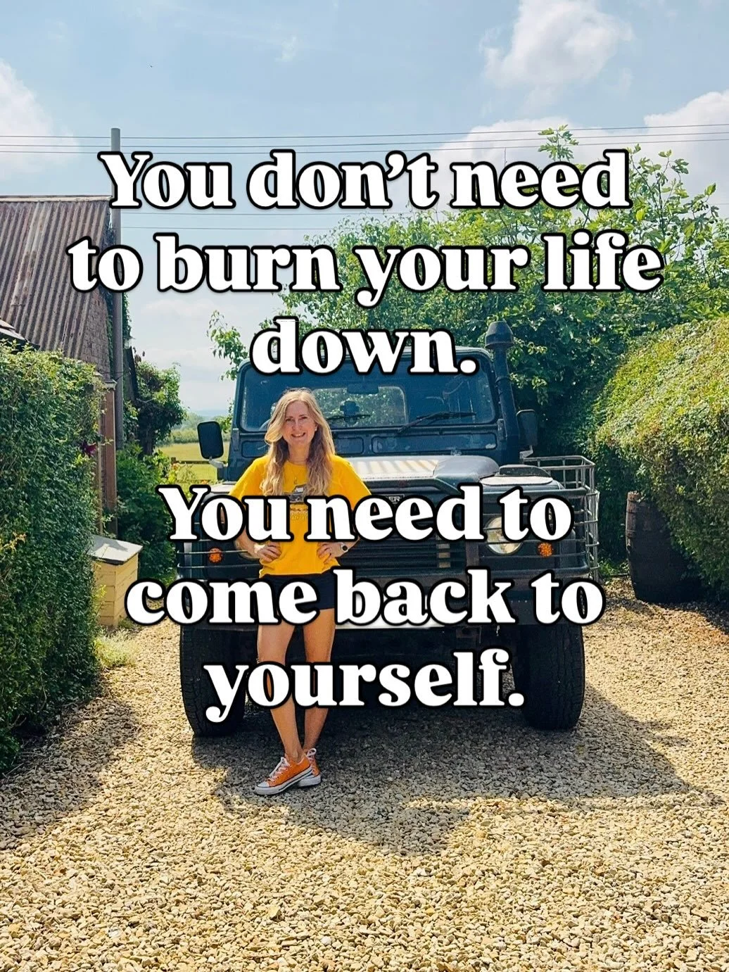 You don&rsquo;t need to burn your life down to feel like yourself again.

Most of the people I work with are functioning, capable, and responsible.
From the outside, everything looks fine.

But inside, they&rsquo;re tired of living out of alignment w