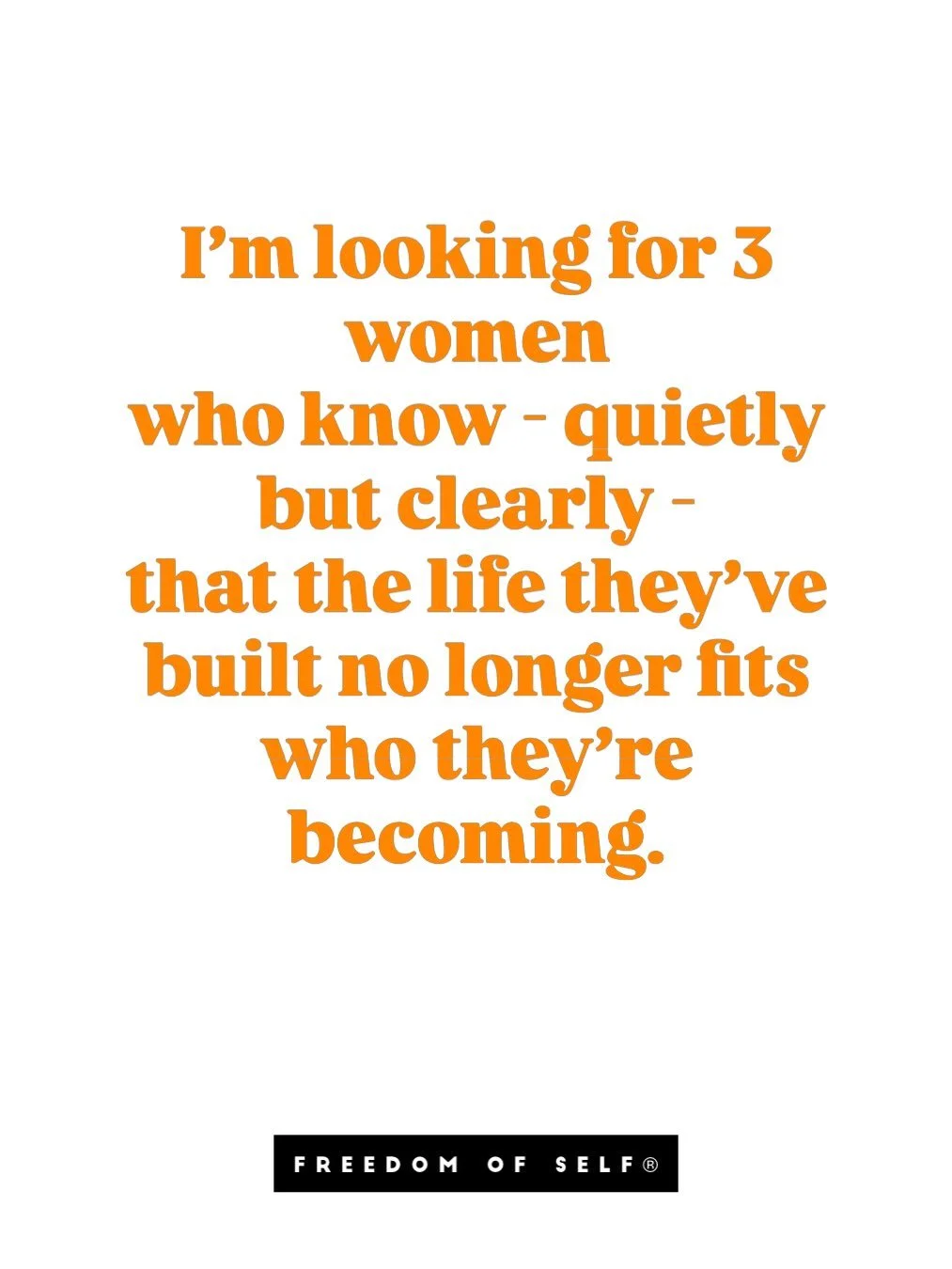 I&rsquo;m looking for 3 women who know - quietly but clearly - that the life they&rsquo;ve built no longer fits who they&rsquo;re becoming.

You might be a corporate professional who looks successful on paper but feels exhausted from holding it all t