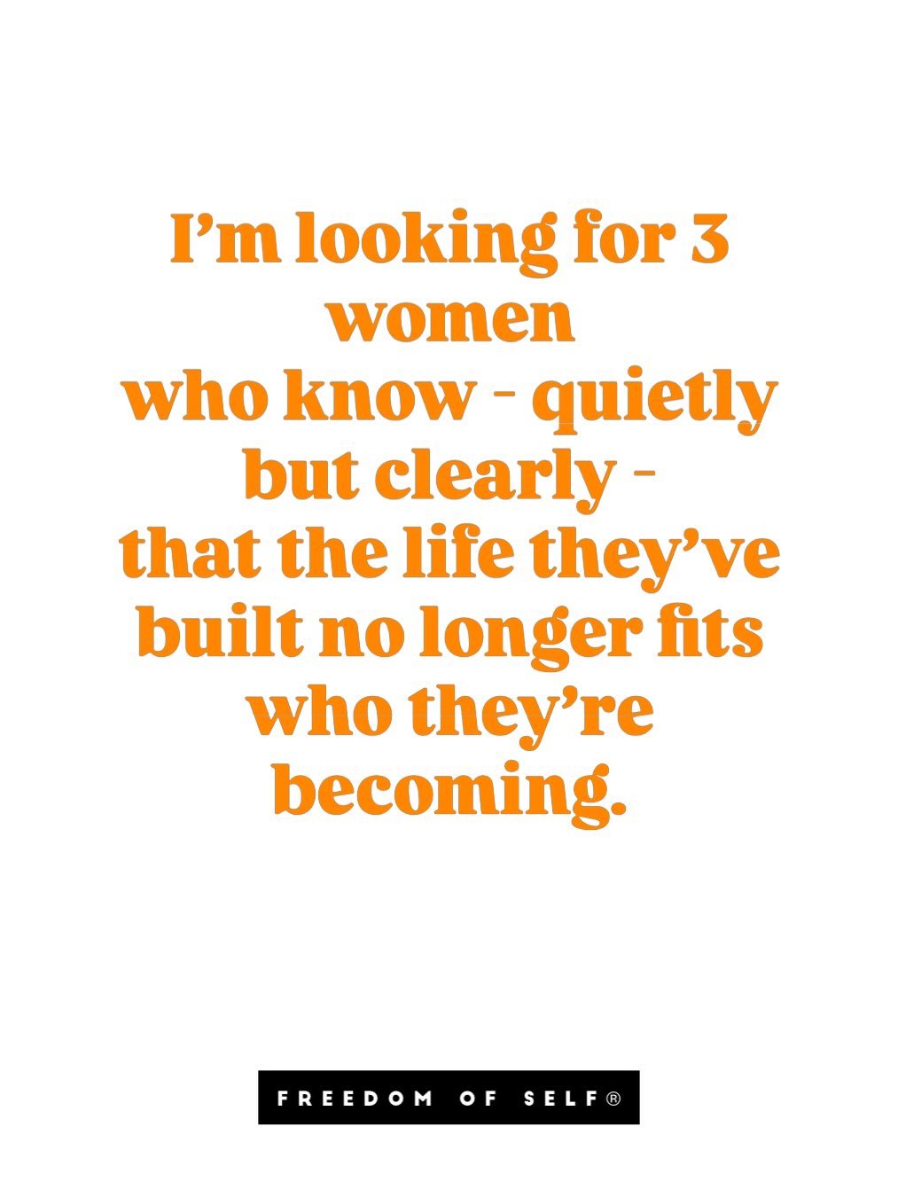 I&rsquo;m looking for 3 women who know - quietly but clearly - that the life they&rsquo;ve built no longer fits who they&rsquo;re becoming.

You might be a corporate professional who looks successful on paper but feels exhausted from holding it all t