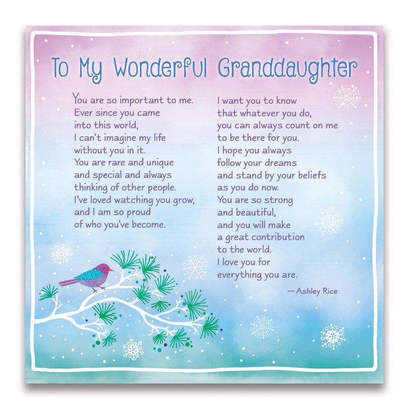 To My Wonderful Granddaughter, A Blue Mountain Arts Collection — Blue ...