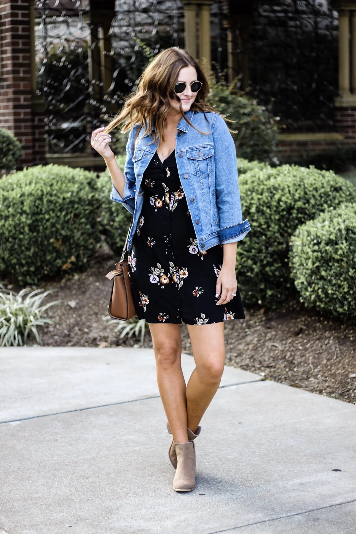 floral dress jean jacket