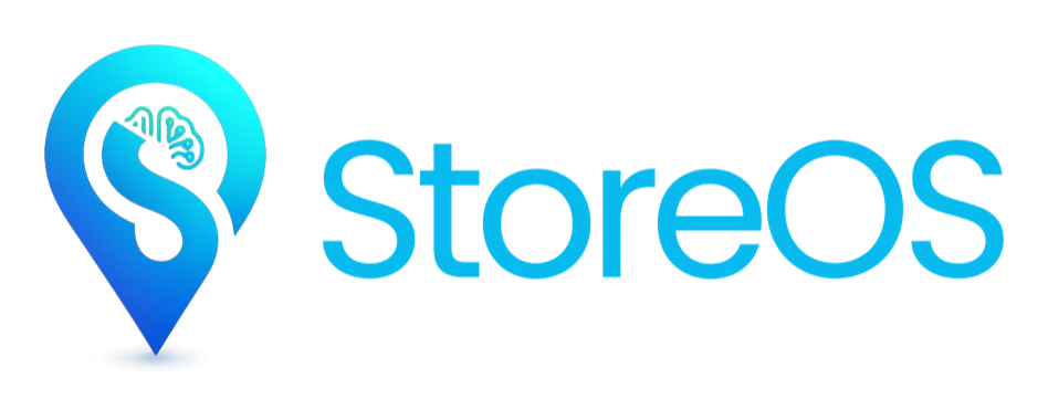 Stylized logo with a location pin containing a speech bubble and a dollar sign, next to the word 'Stores' in blue text.