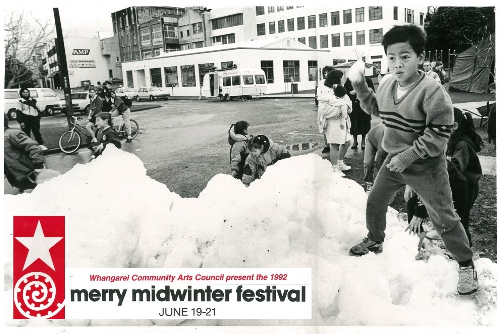 Children playing in snow for the first time