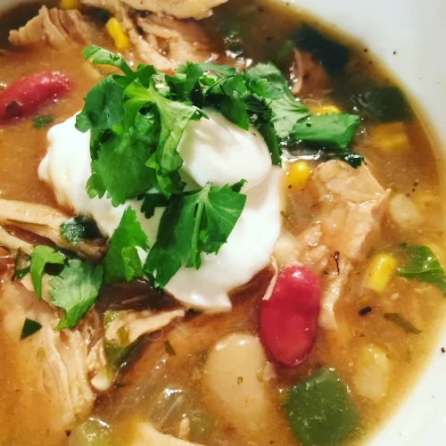I made some chicken chili topped with fresh cilantro and fat free sour cream earlier this week. Coach approved and tasty! 
