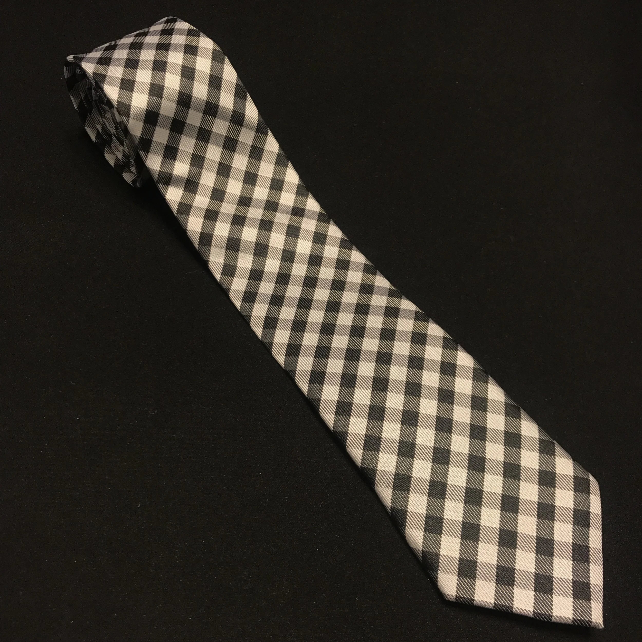Black & White Plaid Necktie