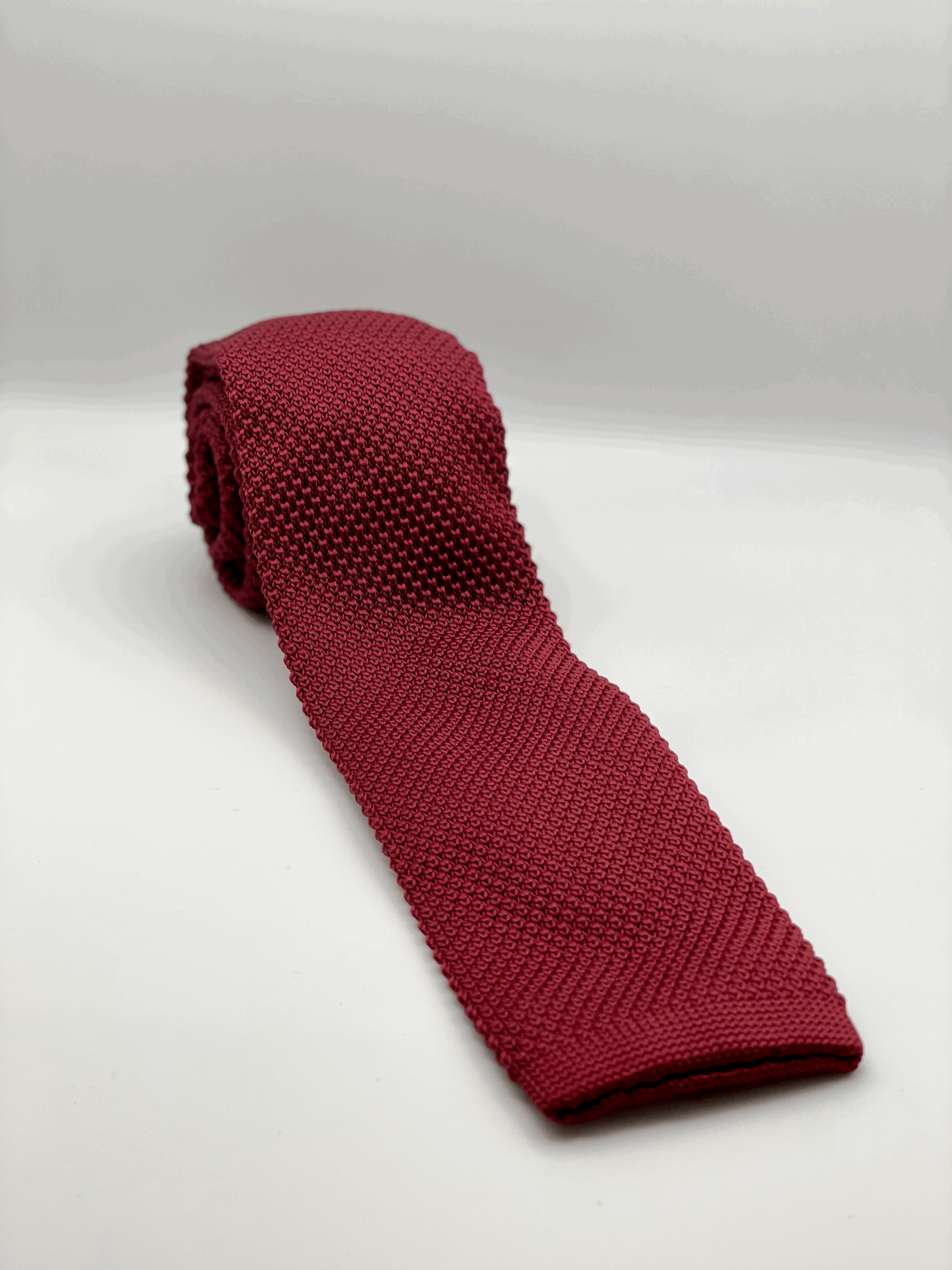 Wine Red Knit Necktie