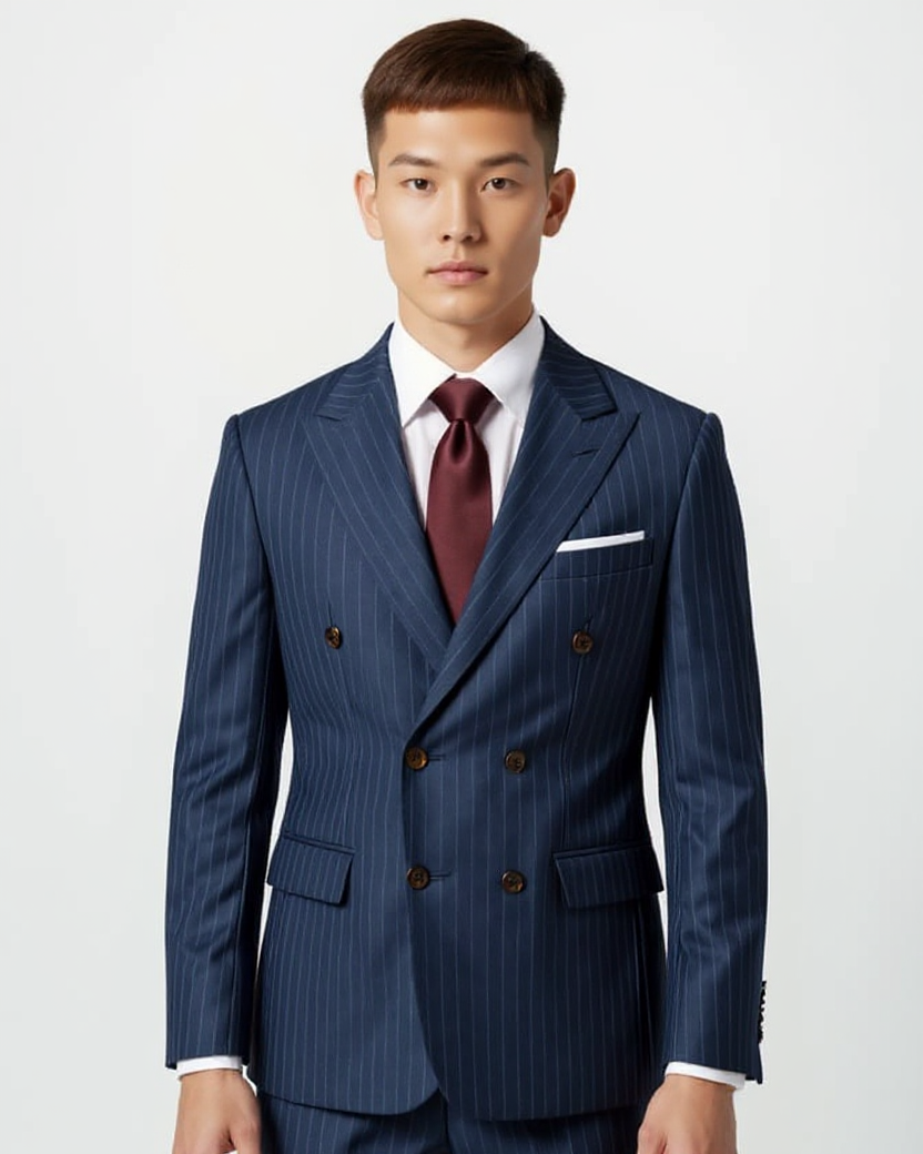 Dark Navy Pinstripe