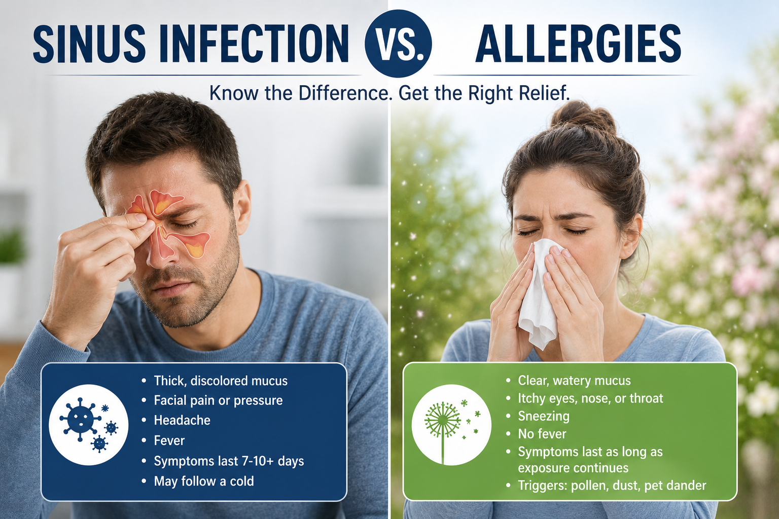 Sinus Infection vs. Allergies: How to Tell the Difference (and Find Real Relief)