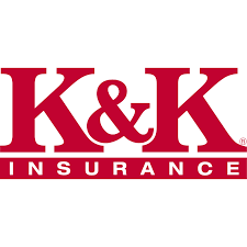 K&K Insurance logo in red and white