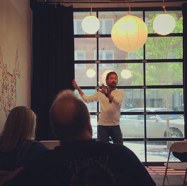 Getting a @thehopjam recap from @taylorhanson at the @tulartsdist Business Association meeting. #buylocal #local #localbrand #drinklocal #eatlocal #localbusiness #tulsa #webb #webbbranding #getfoundonline #tulsaartsdistrict #hanson #tulsamusic
