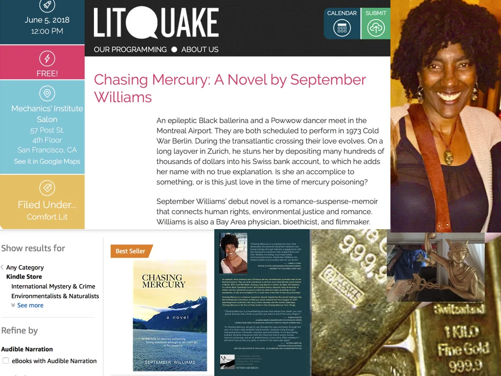 September Williams Author of Chasing Mercury Reads at LitQuake new Comfort Lit series at the Mechanics Institute Library