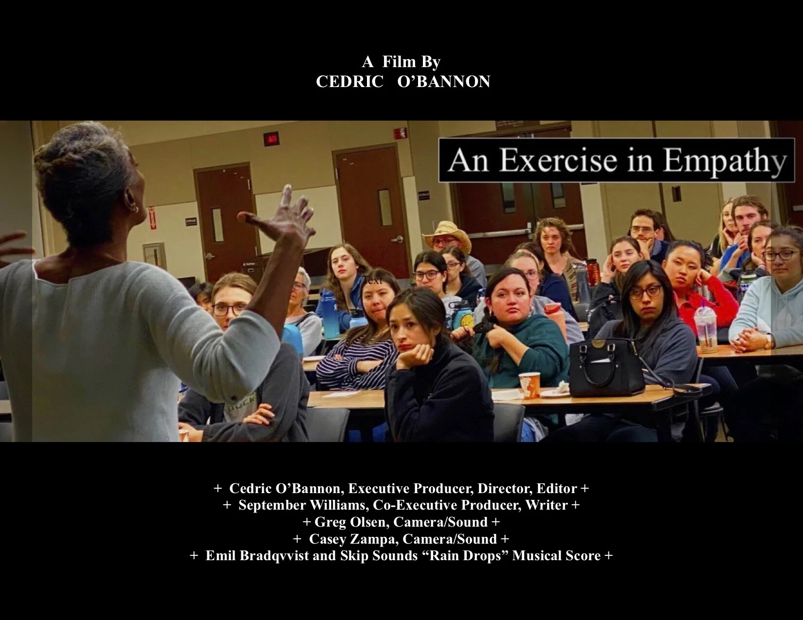 Director Cedric O'Bannon Film: An Exercise in Empathy features September Williams, MD - Author