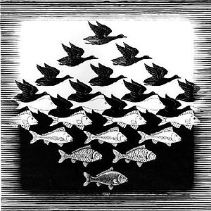 Sky and Water I; M.C Escher