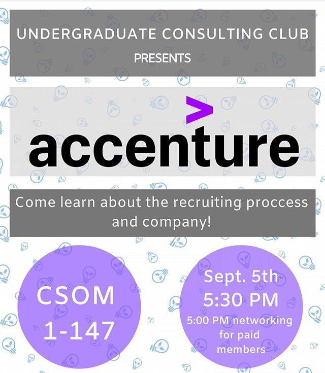 Welcome back to campus! We are excited for the upcoming year and can&rsquo;t wait for the events at UCC. Our first event is tomorrow, September 5th in CSOM 1-147 at 5:30 PM! Pre-meeting networking starts at 5:00 PM for paid members. This will be an o