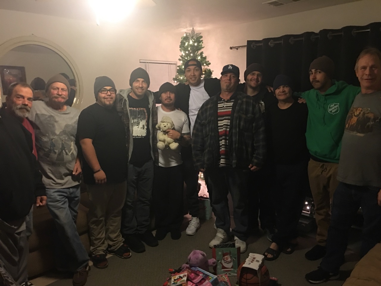 Chris and the men on Christmas Day