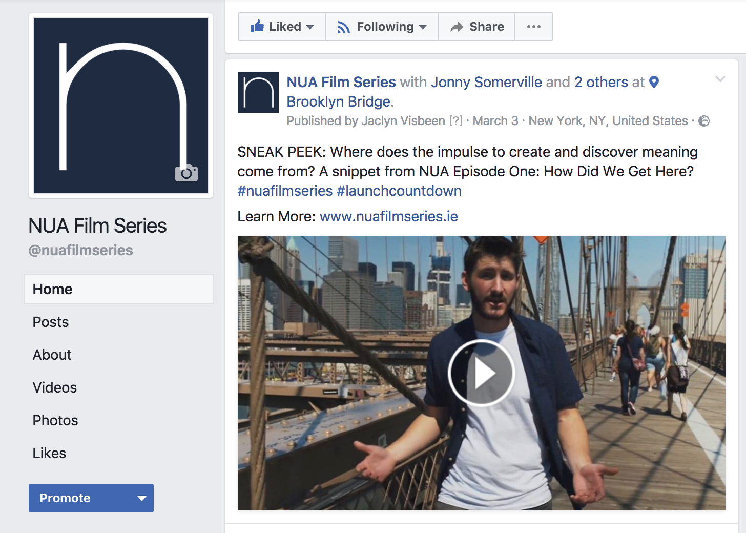 NUA Film Series Facebook