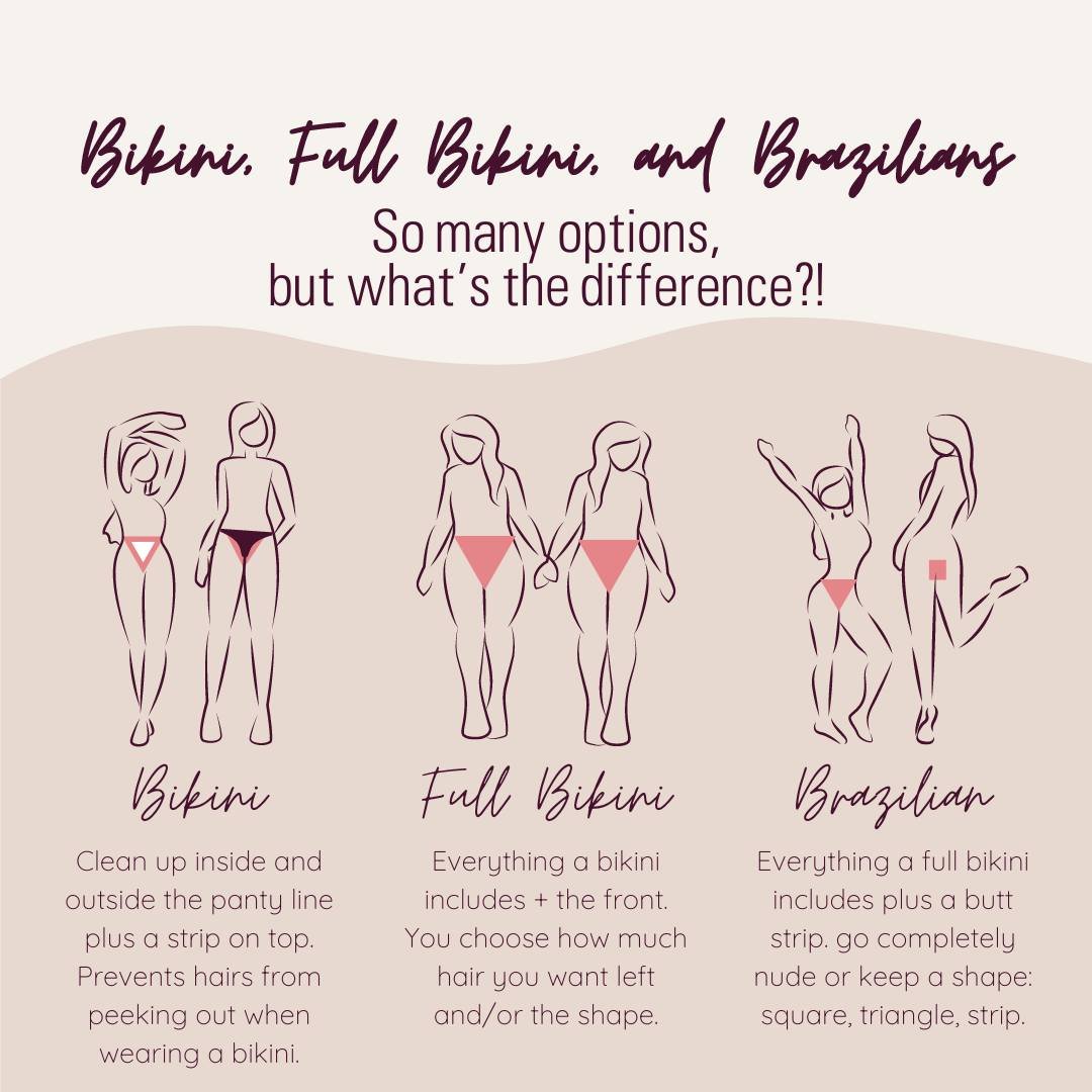 Three great options, but which one's best for you?!

Get ready for bikini season and reserve your spot now!

#bikiniseason #bikiniwax #brazilianwax #waxsalon