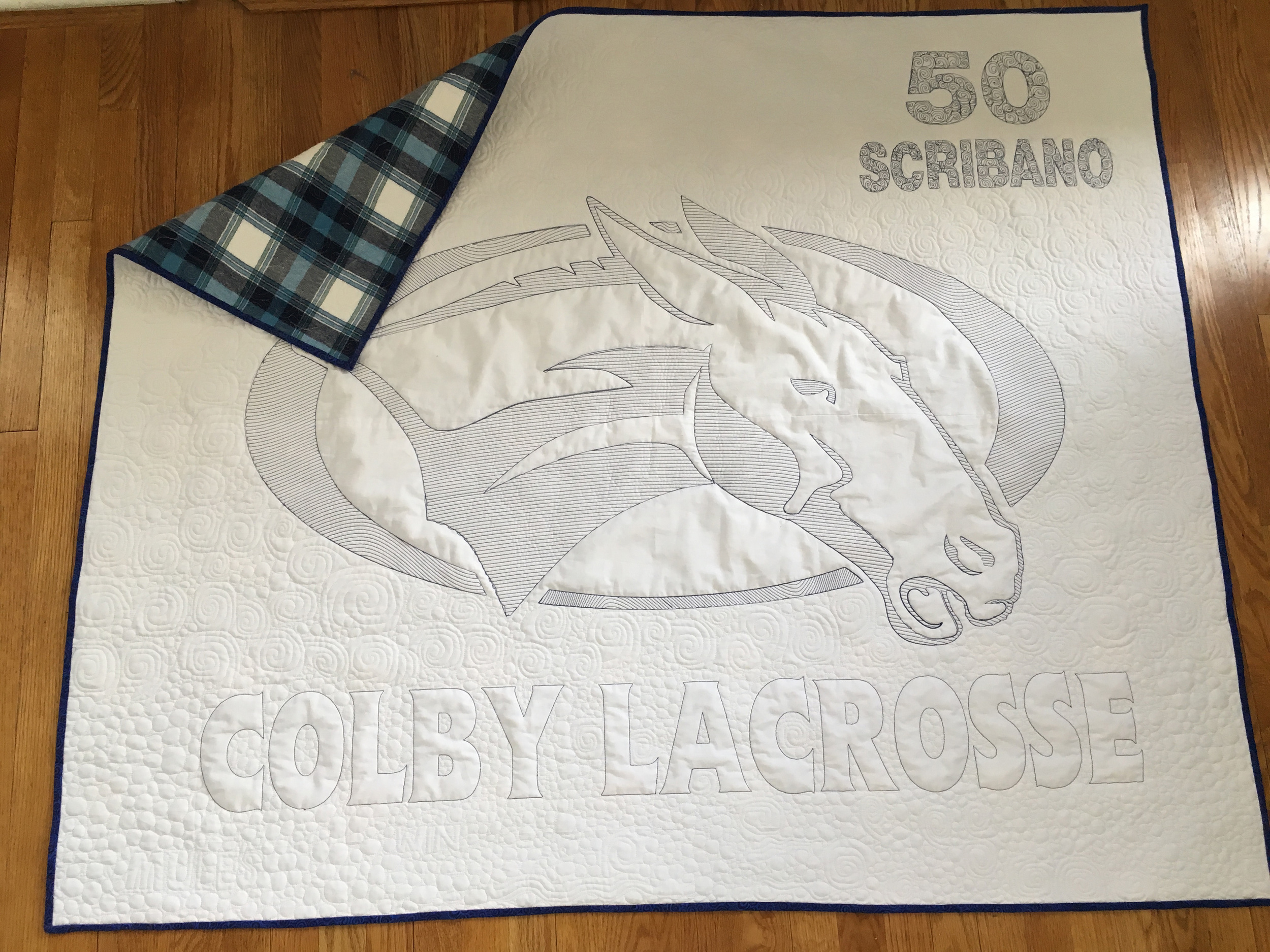 Custom made stadium blankets with name and number
