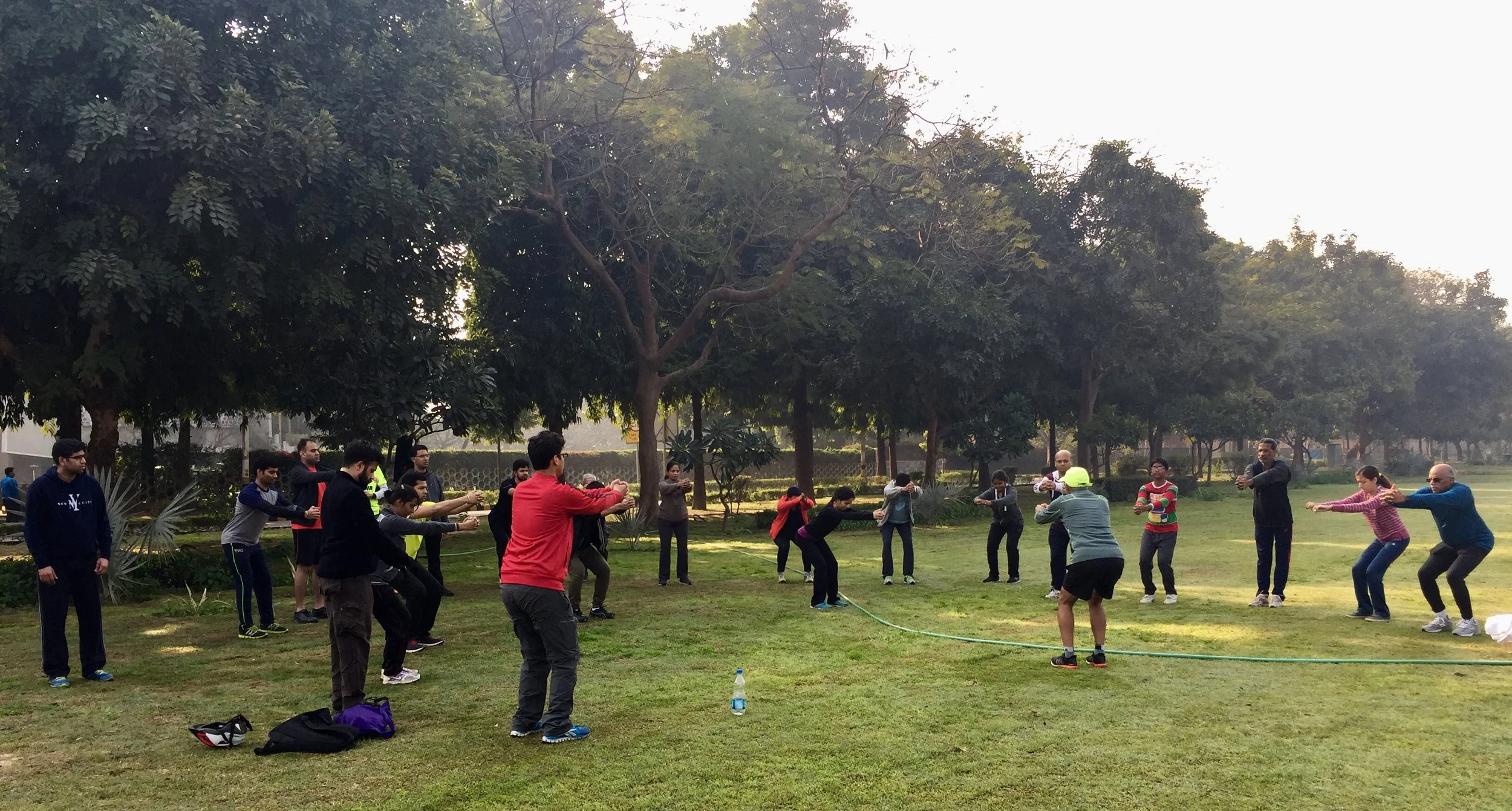We all attempted the squat but I would suggest we all first do wall squats, or tree squat as show below.