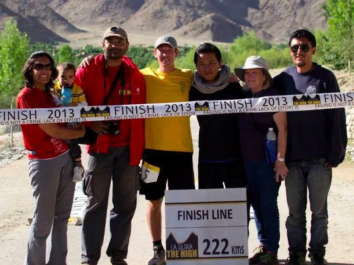Sameer with Alex at the finish line of 222 kms way back in 2013.