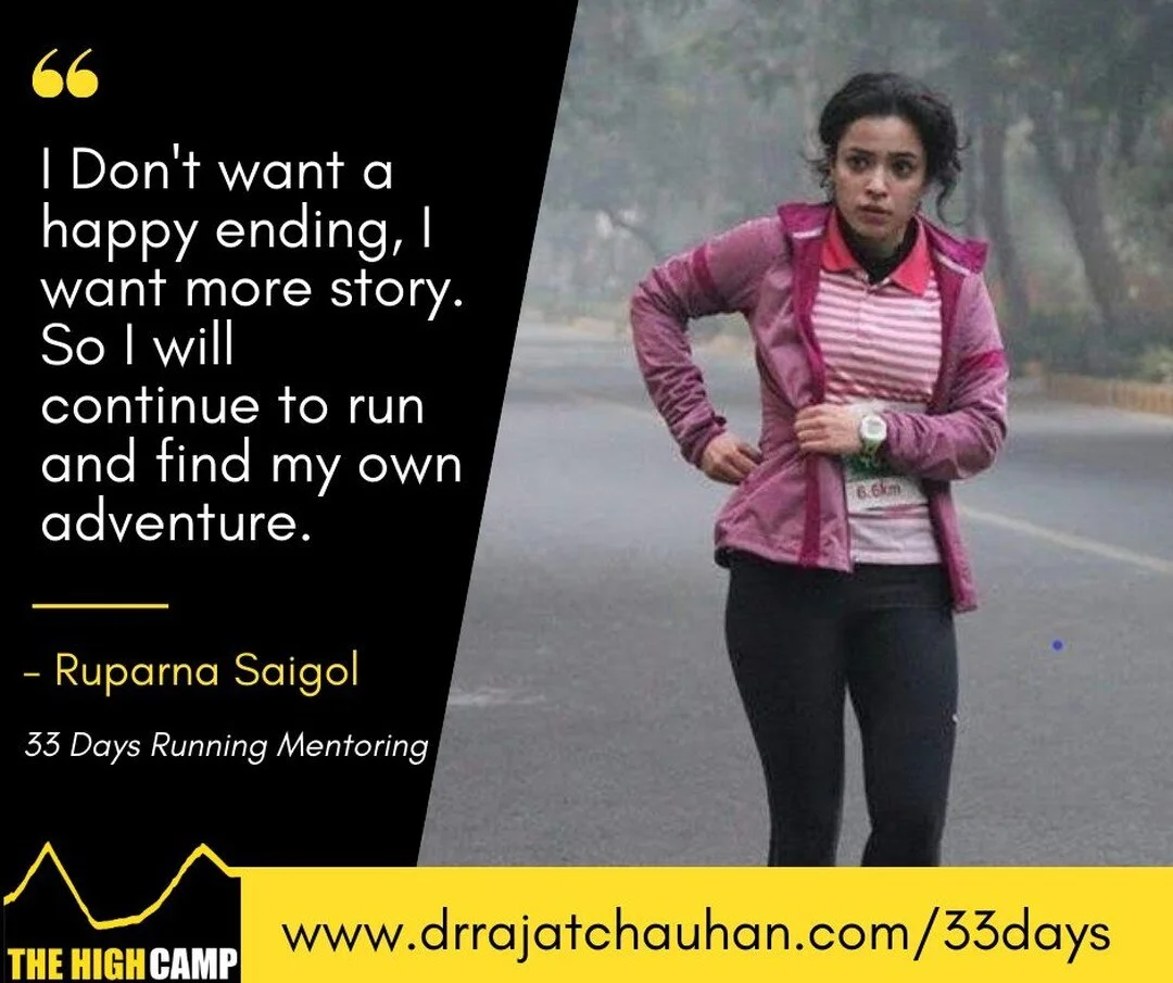 Learning to be your own best friend and learning to float are concepts that most take decades, if at all, others pick them up instantly. But again, it all starts with one single unsure unsteady step. Take that. Rest will follow. 
33 Days Run &amp; Be