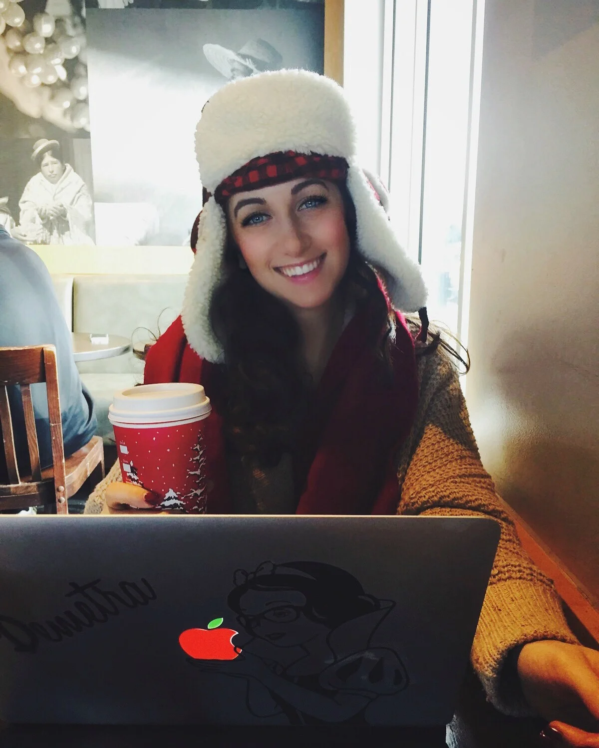 happily editing the last part of my book this past December - I call this my writing cap ;) 