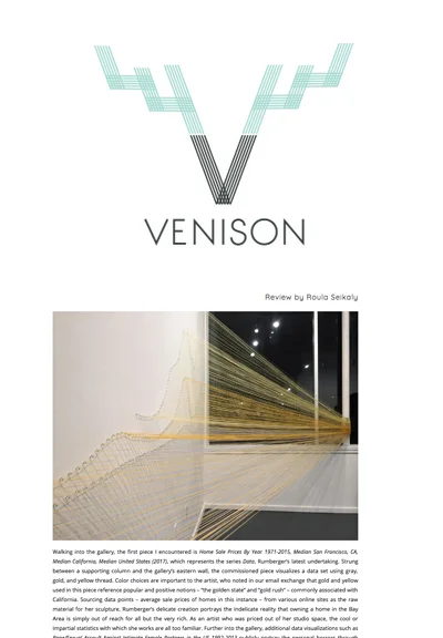 VENISON Magazine: Review of Jana Rumberger's 'Metafiction' by Roula Seikaly