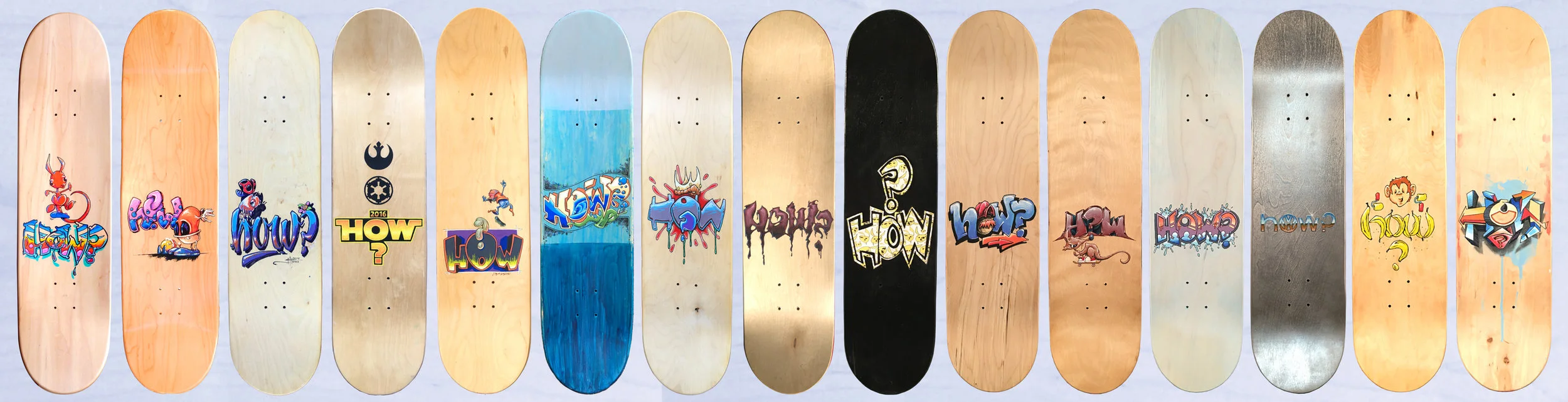 HOW? (deck designs) acrylic, marker