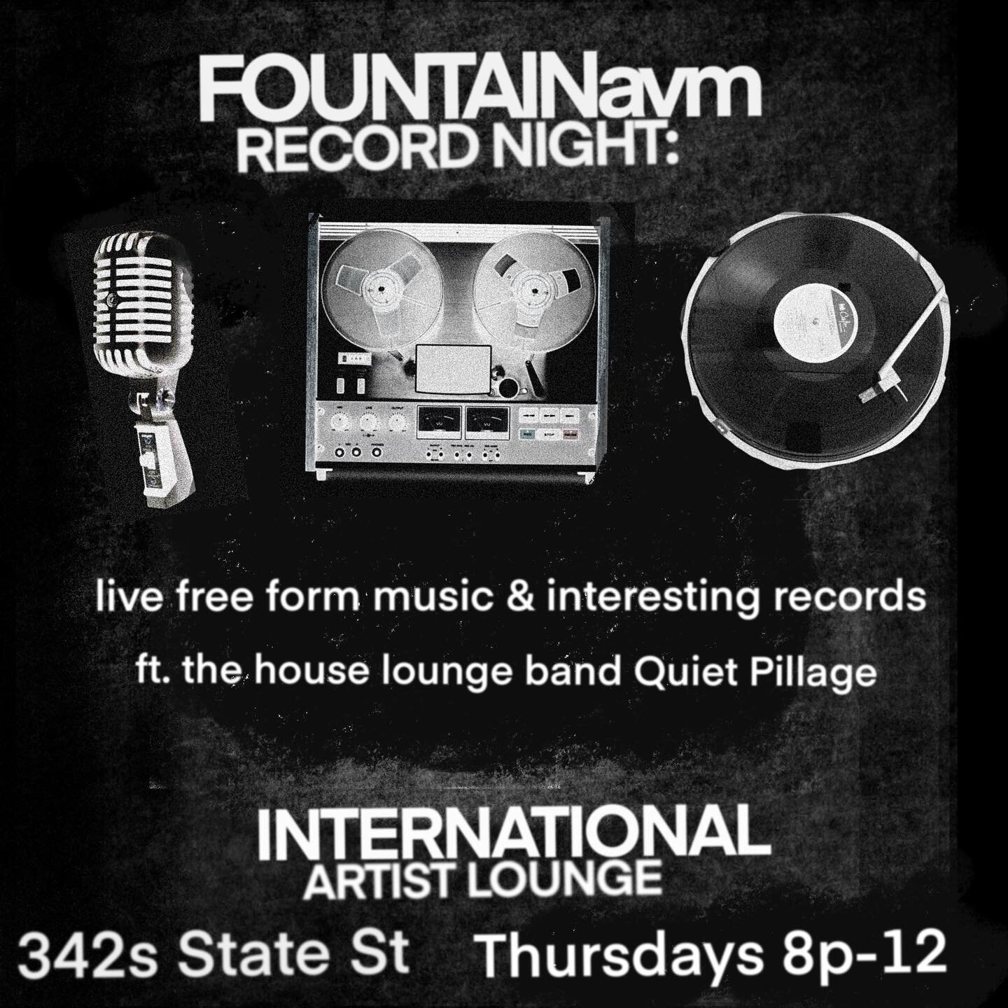 We host Thursday nights at @internationalartistlounge in SLC, Ut. We play interesting records and play live music. Our goals are to share our love of music and records, as well as explore new live forms of music and instrumentation with the hopes of 