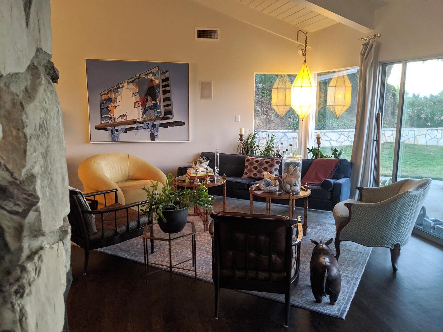 Featured is my first billboard painting from years back it its beloved home. I love when clients send me photos of the work installed in their private spaces and learn how the work lives beyond my reach. Thanks to the support of collectors over the y