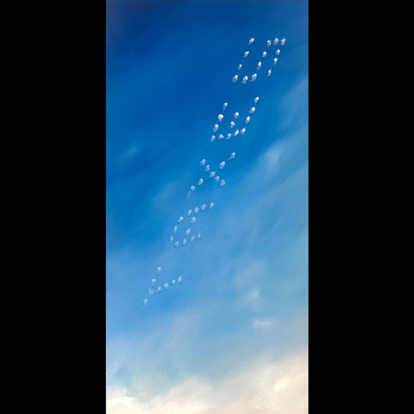 &ldquo;Easy Struggle (Blue, As You Know Me)&rdquo;, oil on canvas, 18 x 36 inches, 2024.

My most recent skytyping painting has reminded me what pleasure I find in making these more conceptual skyscape images, especially in the crafting phase. Sky fi