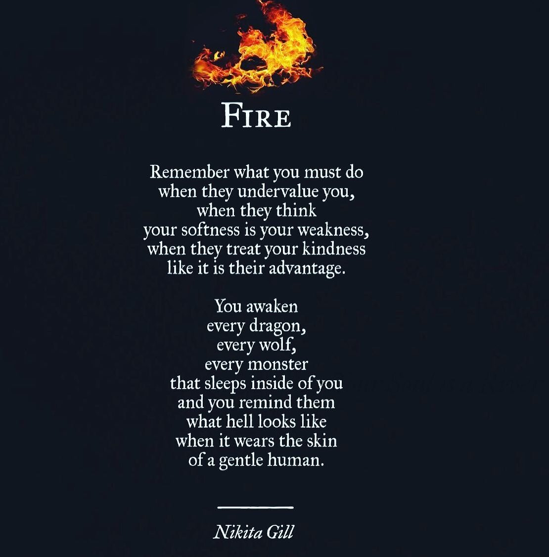 One of my favourite @nikita_gill poems from Wild Embers 💫 

Too often, women and girls are still taught to be subservient, to acquiesce, and accept positions of self-abnegation and disempowerment; in the home, the workplace and broader society. Prim