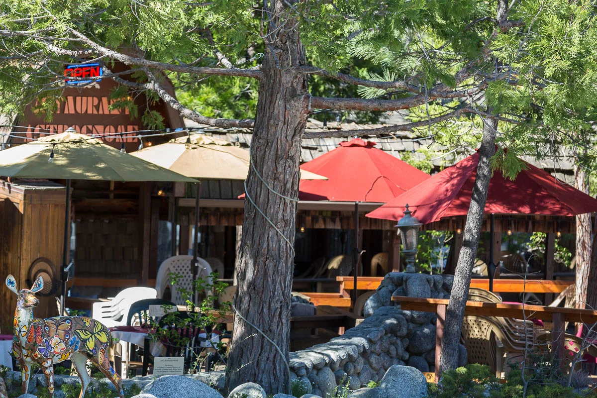 THE DECK  is immensely popular during the warmer as well as cooler days, one can see our majestic mountain range from every table.