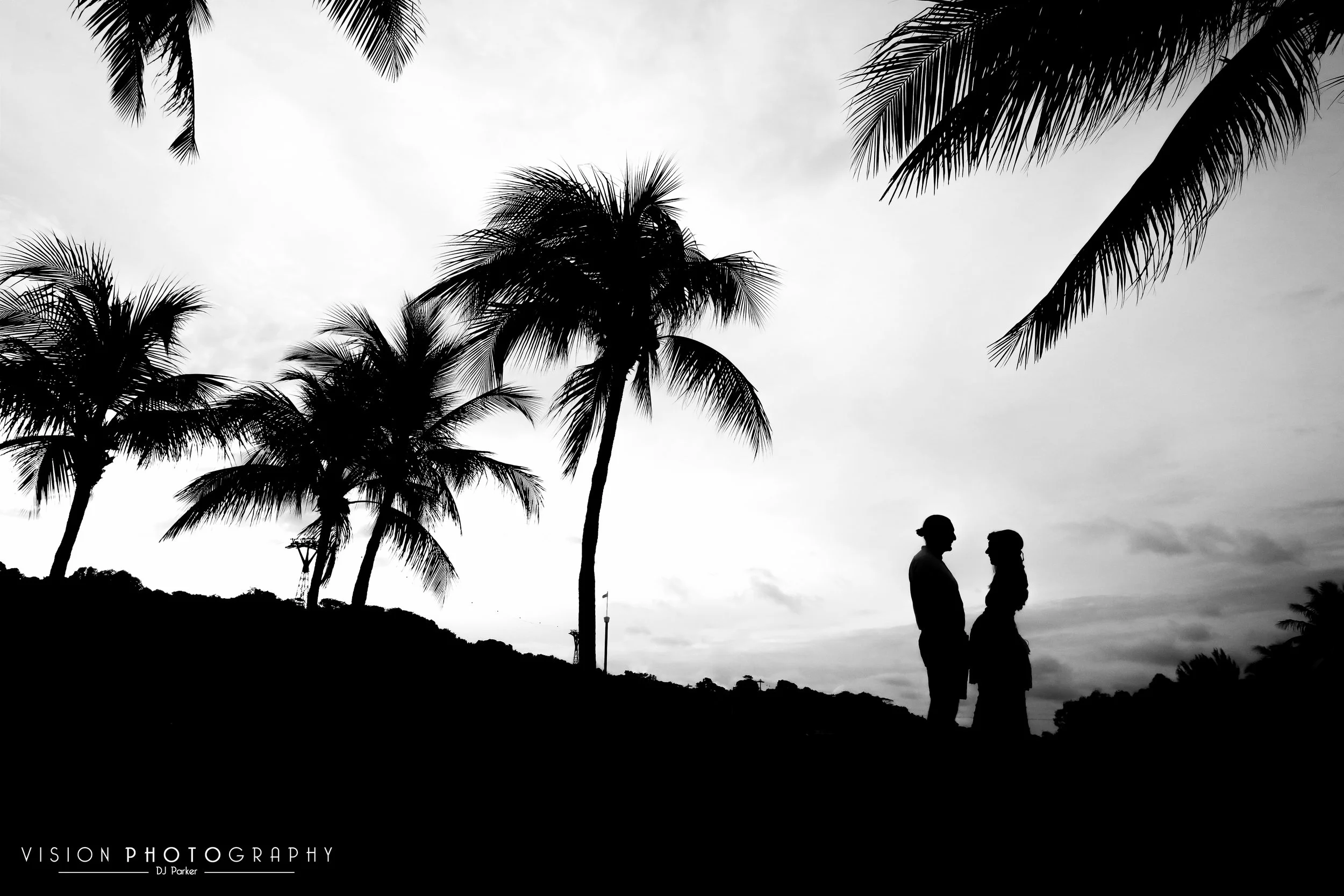Outdoor maternity sentosa silhouette