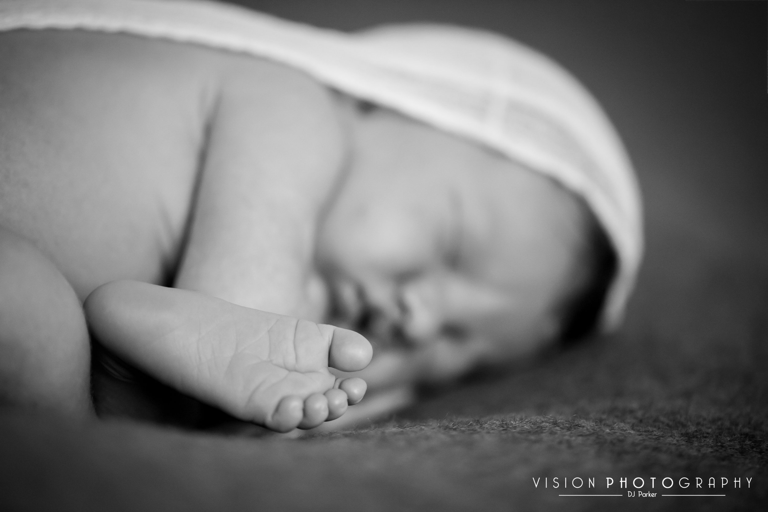 Newborn studio photography macro shot