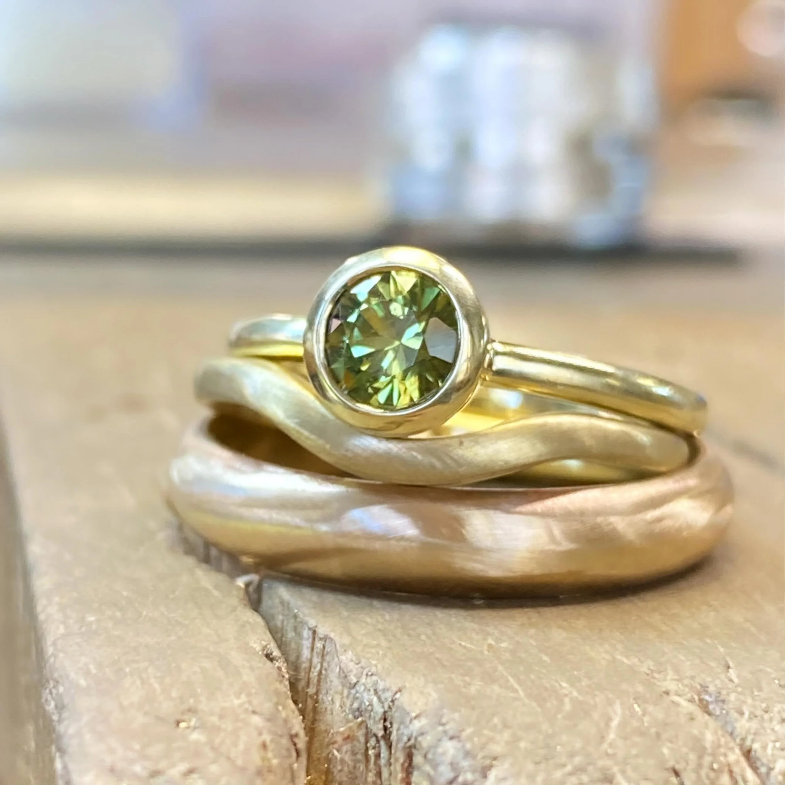 Ready for their final finish &hellip;
.
I&rsquo;m in the middle of wedding ring season &amp; I love it! The workshop is busy with excited couples making their rings &amp; my commission book is full. Even when there is a slight feeling of overwhelm I 