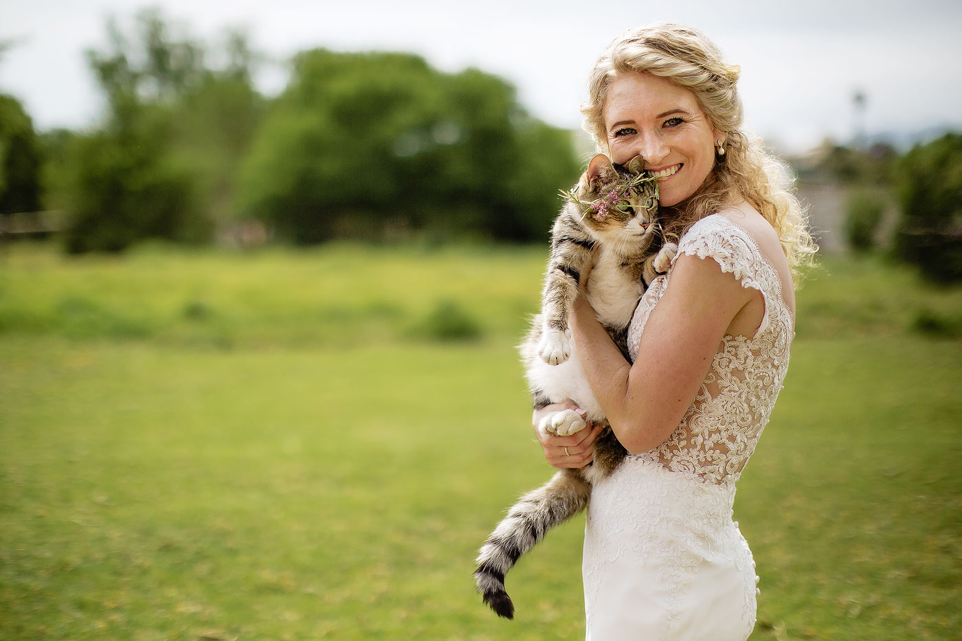 Bride with Cat Portrait