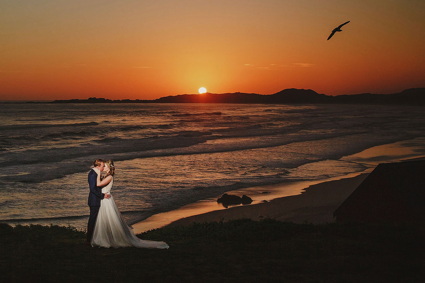 Sunset Wedding Couple Photograph