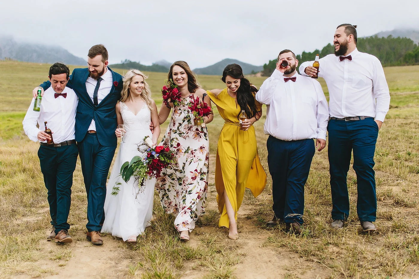 Fun Moment Bridal Party Porrait
