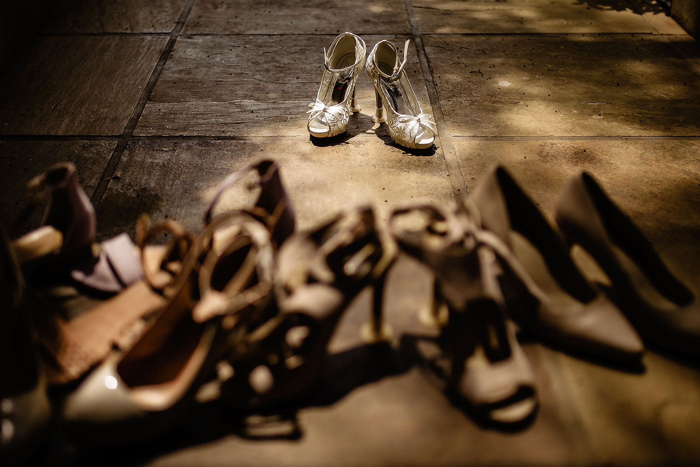 A Collection of Wedding Shoes.
