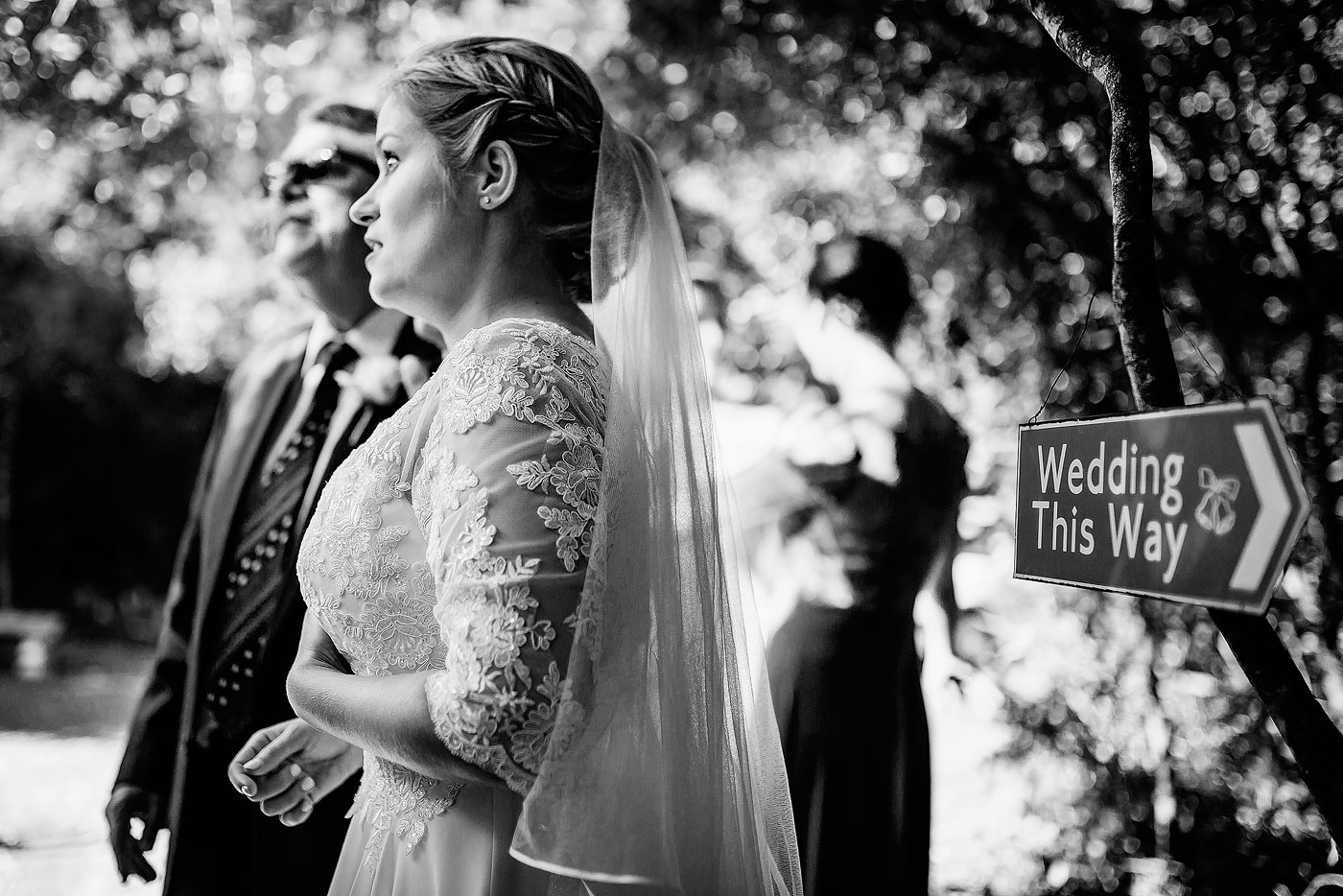 Nervous Bride before the wedding ceremony