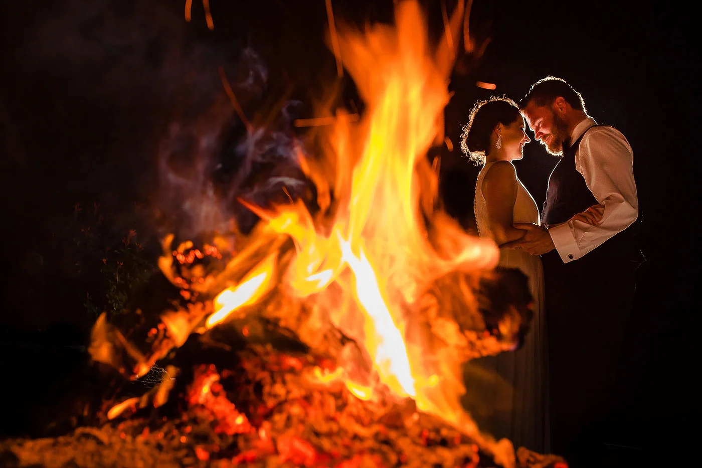 Evening Portrait with Fire