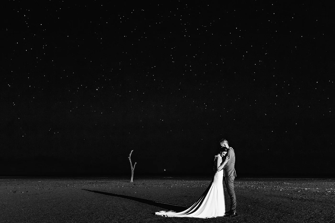 Namibia Milky Way Dessert Wedding Photo