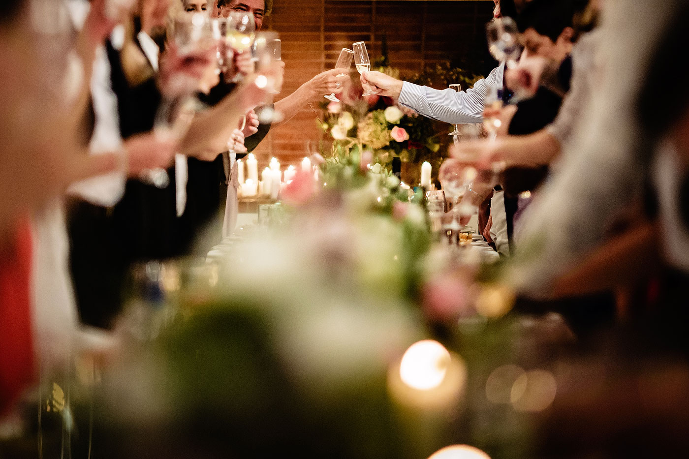 Wedding Toast with Champagne Glasses