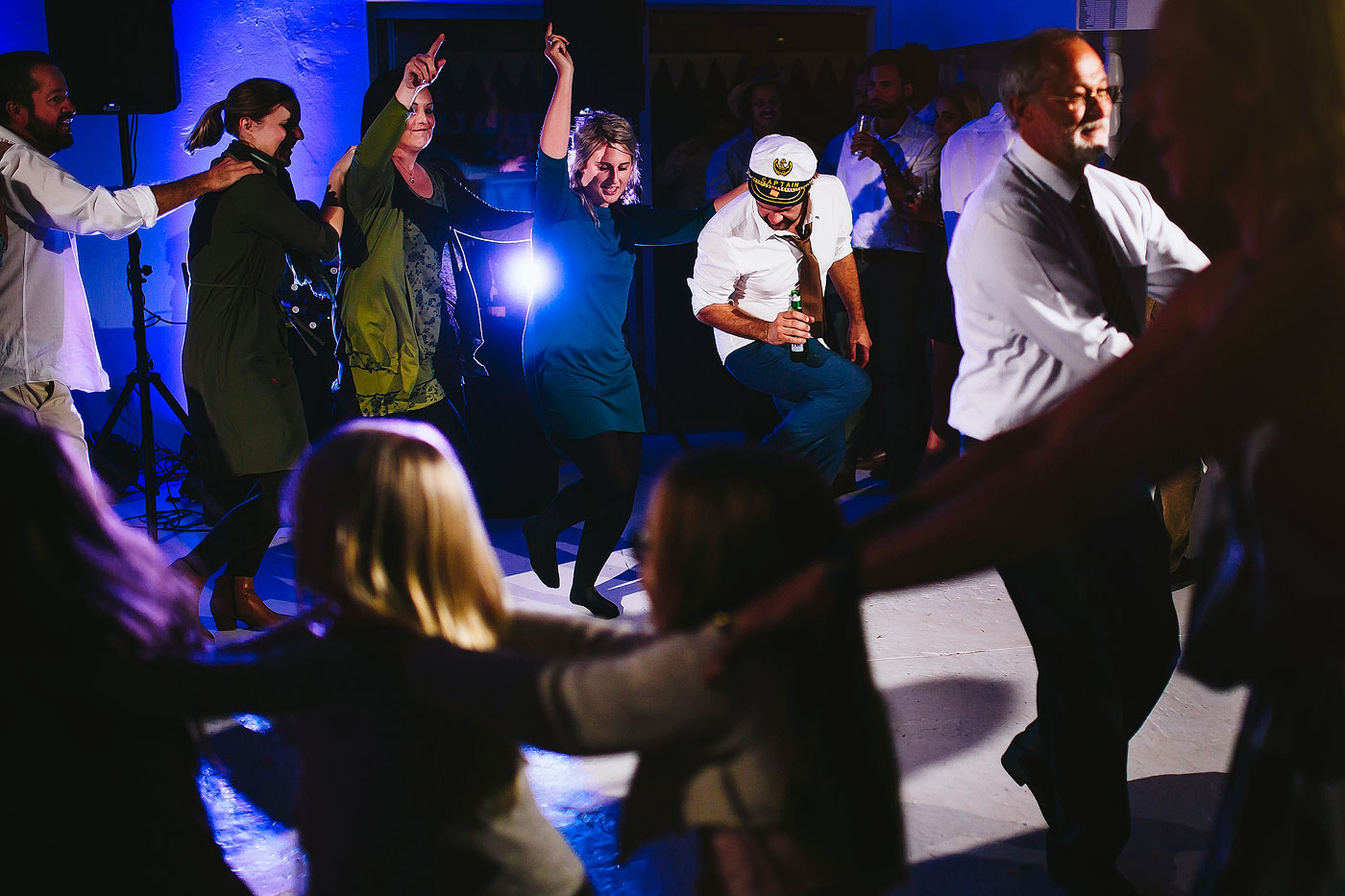 Guests dancing and having fun at a wedding