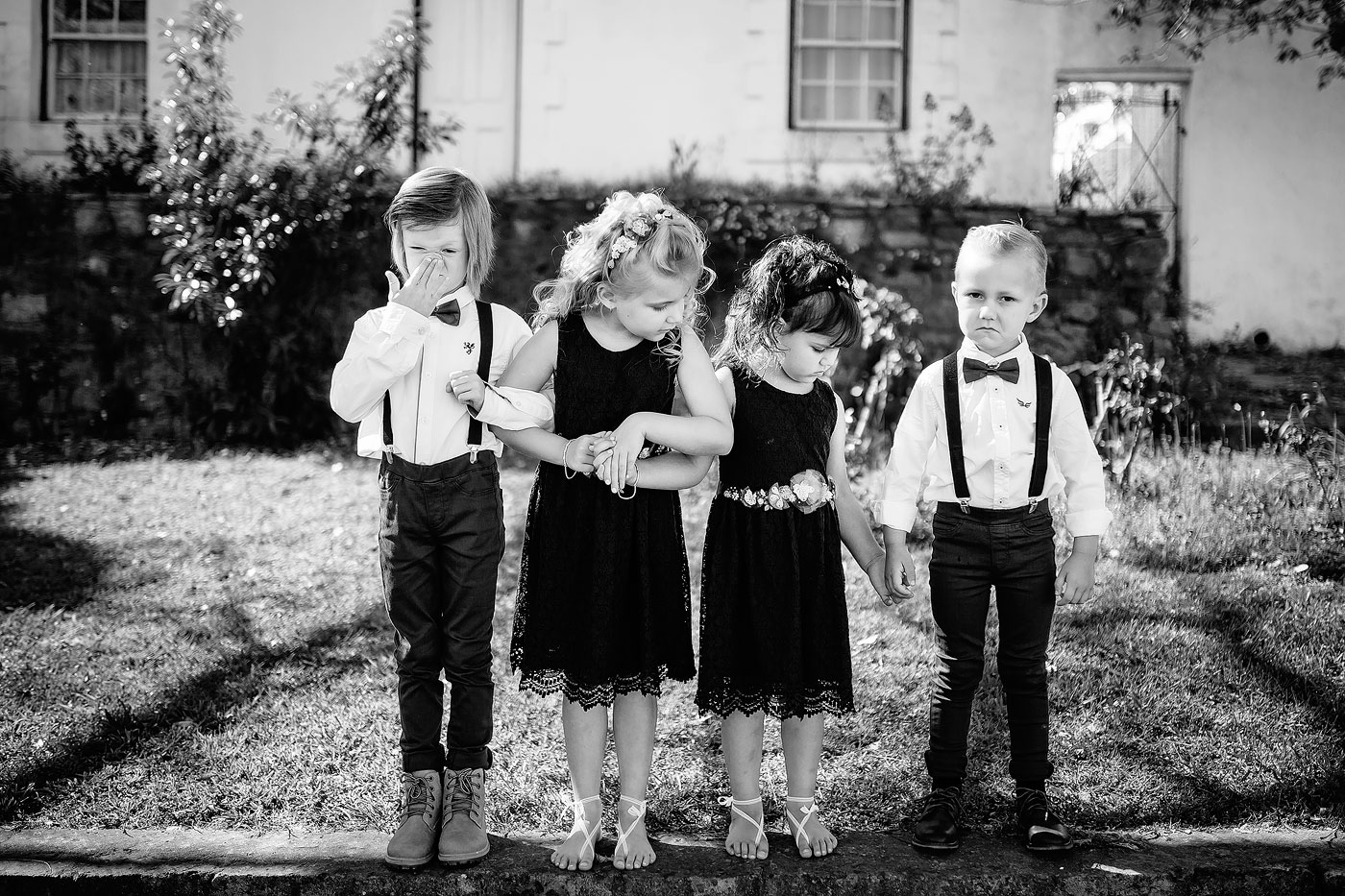 Creative and funny moment between kids at wedding in the Overberg